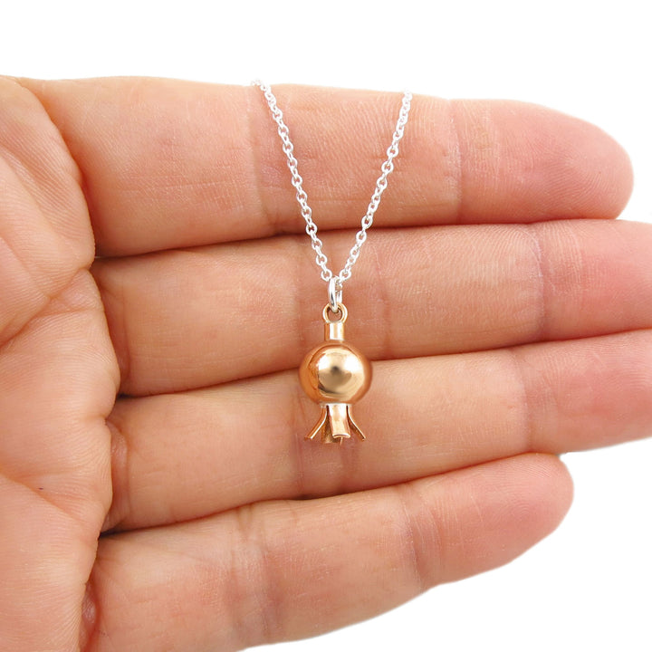 Two Tone Pomegranate Silver Necklace