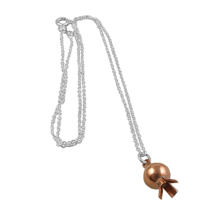Two Tone Pomegranate Silver Necklace