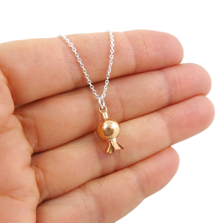 Two Tone Pomegranate Silver Necklace