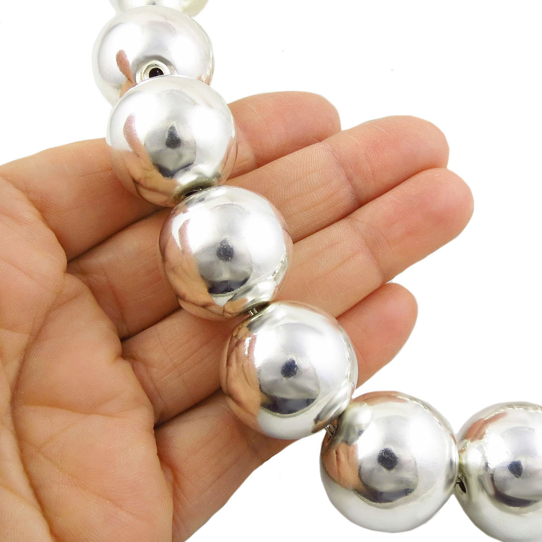 Chunky Sterling Silver Ball Necklace