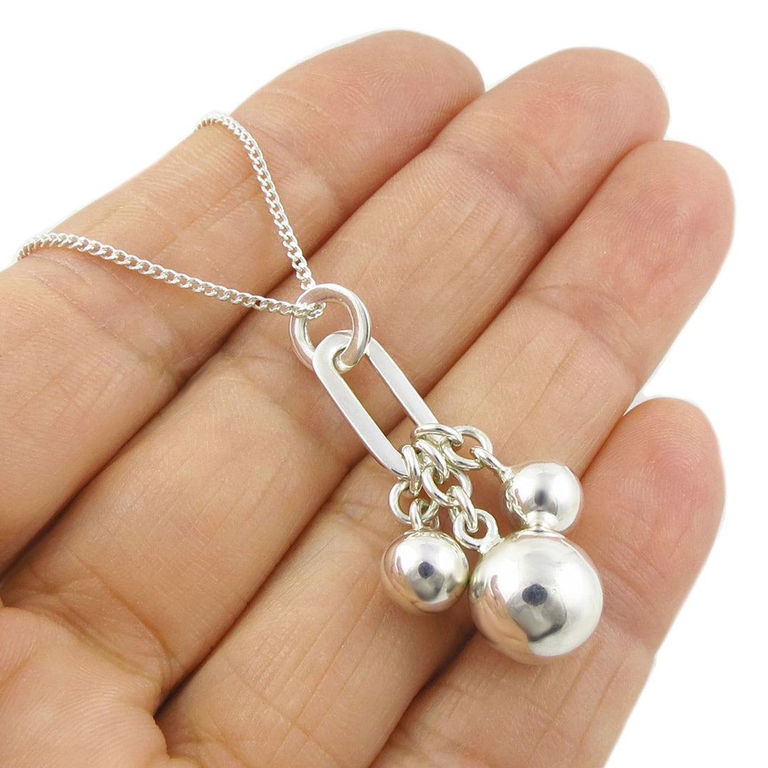 Bola Cluster silver Necklace