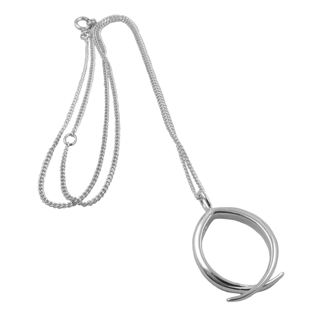 Cross Over Silver Necklace
