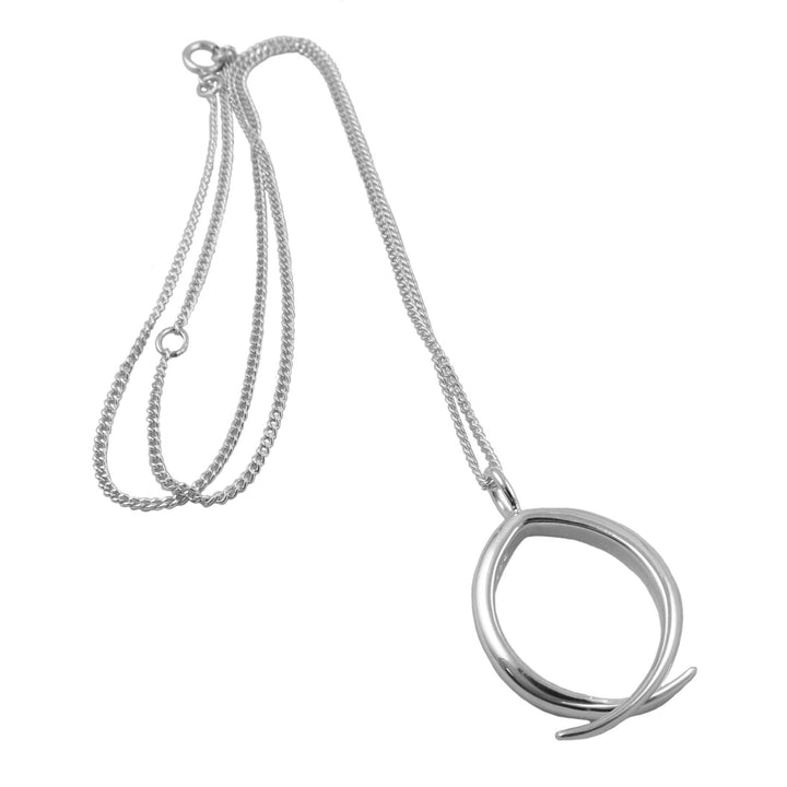 Cross Over Silver Necklace