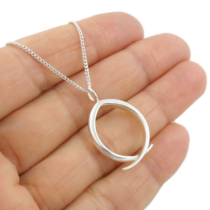 Cross Over Silver Necklace