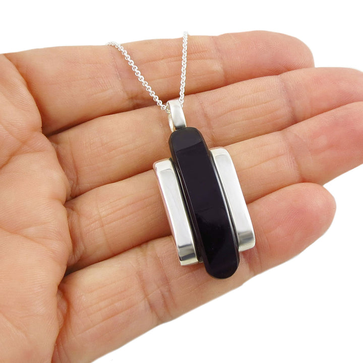 Sterling Silver Obsidian Necklace for Women