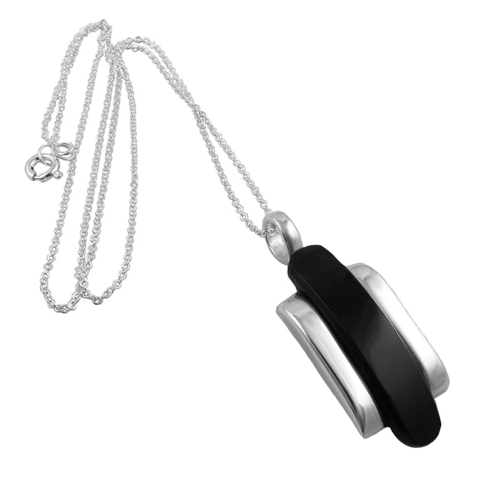 Sterling Silver Obsidian Necklace for Women