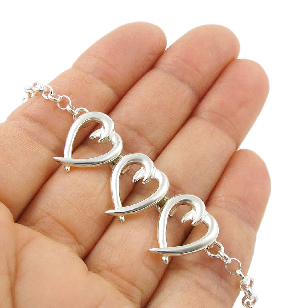 Sterling Silver Statement Heart Necklace for Women