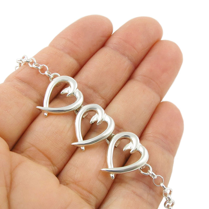 Sterling Silver Statement Heart Necklace for Women