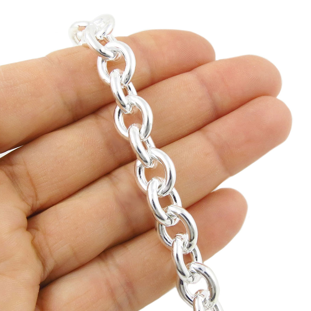 Chunky Sterling Silver Rolo Chian Necklace for Women