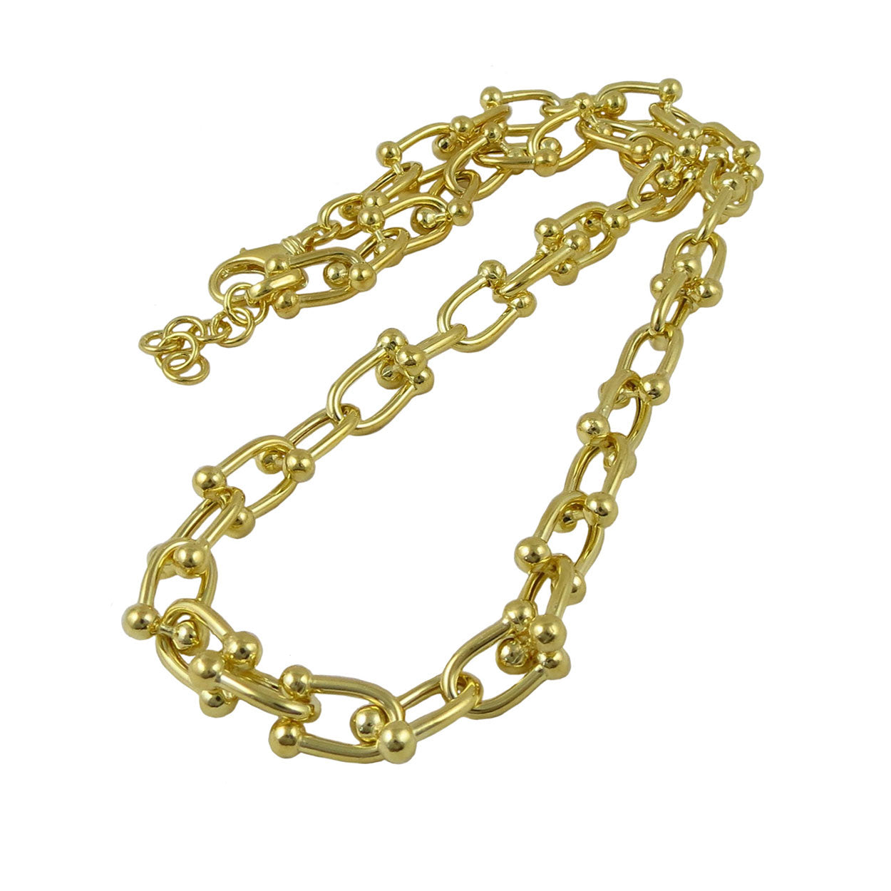 14ct Gold Plated Vermeil Ladies Chunky Gauge Link Necklace