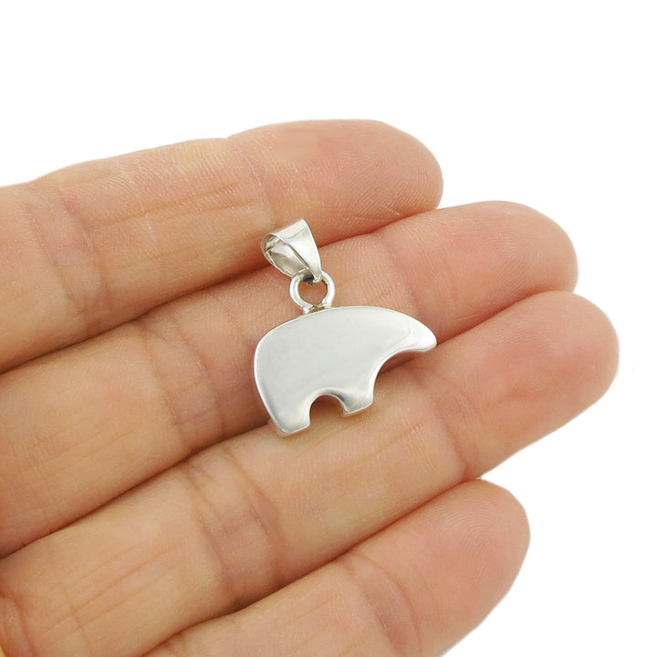 Native American Bear 925 Silver Pendant Necklace