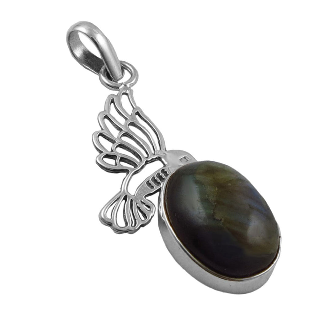 Sterling Silver Chrysocolla Gemstone Pendant Necklace