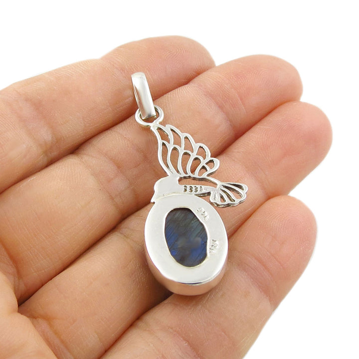 Sterling Silver Chrysocolla Gemstone Pendant Necklace