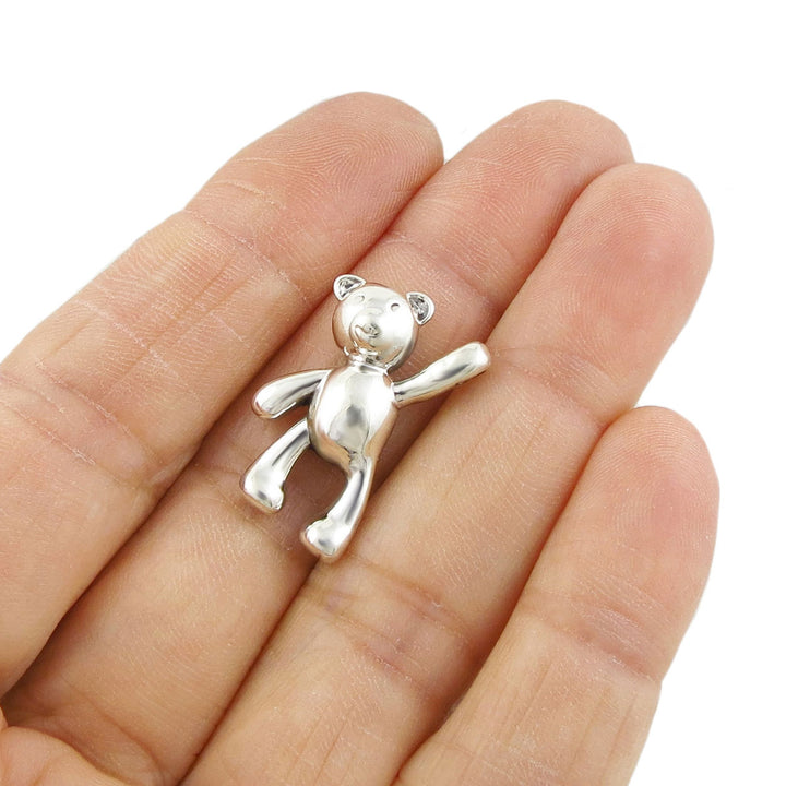 Sterling Silver Teddy Bear Pendant Necklace