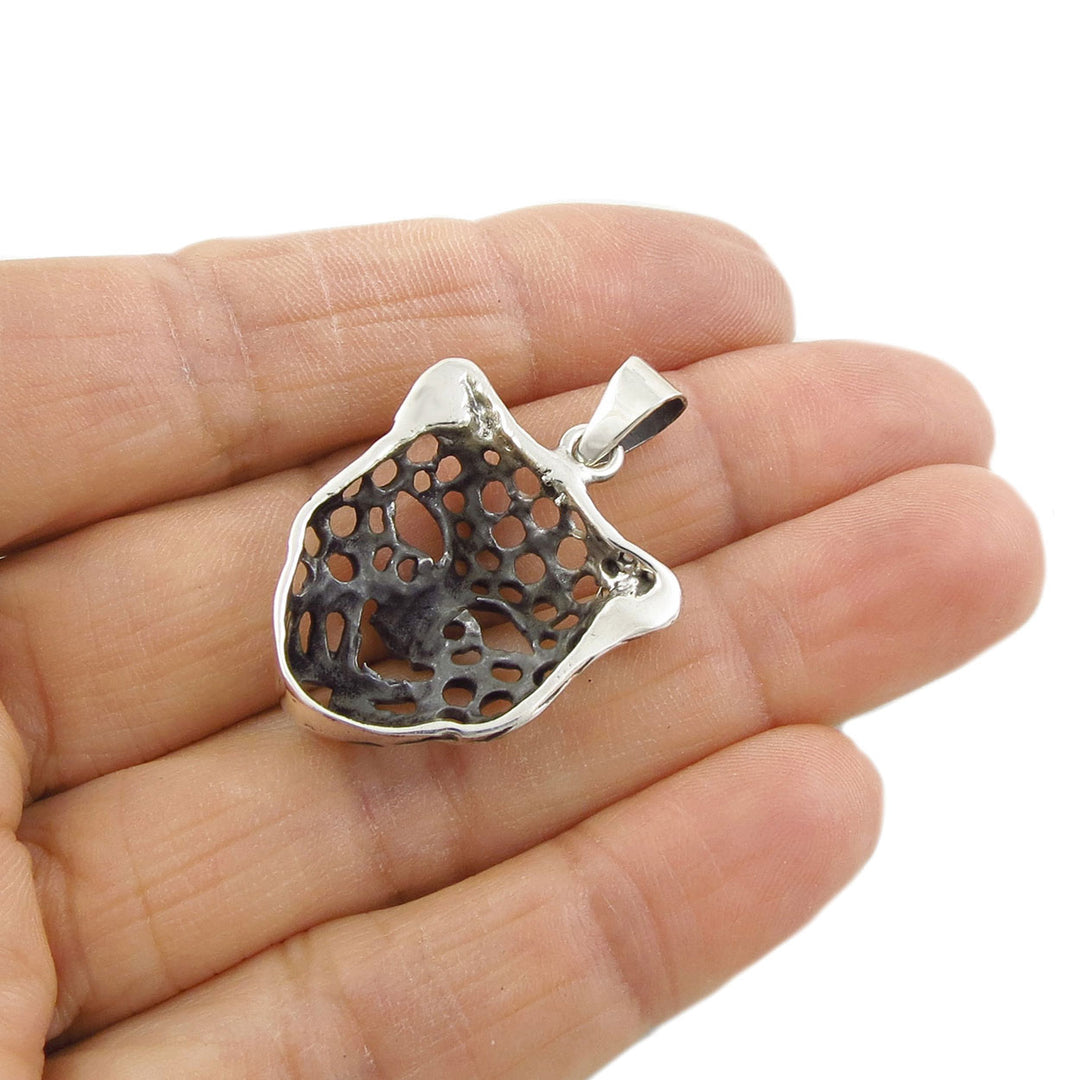 Silver Leopard Spots Pendant Necklace