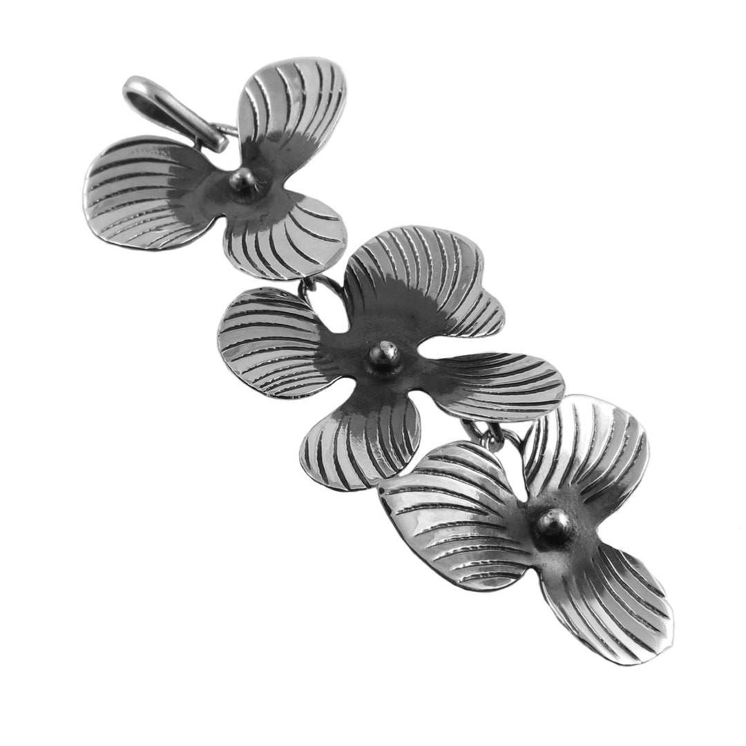Perennial Flowers Pendant in Sterling Silver
