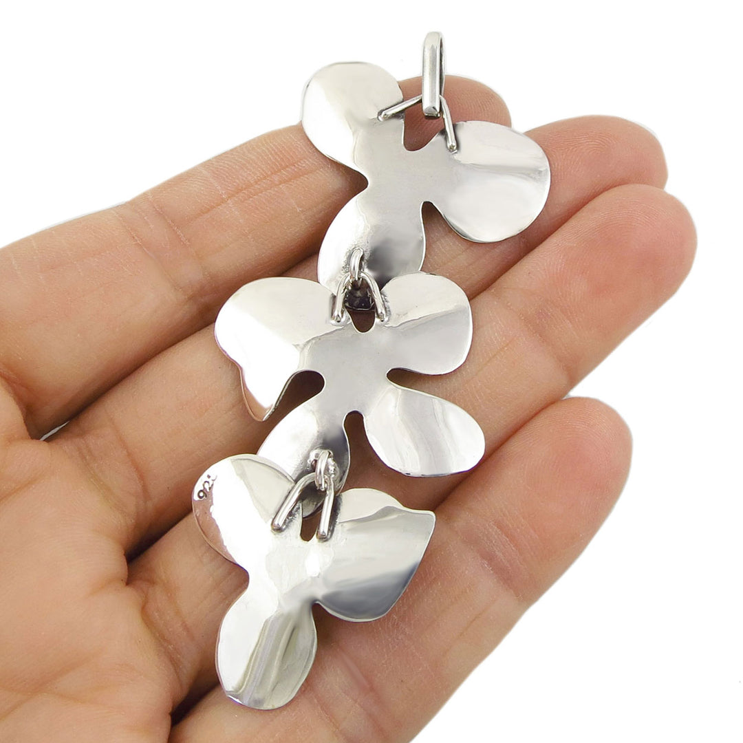 Perennial Flowers Pendant in Sterling Silver