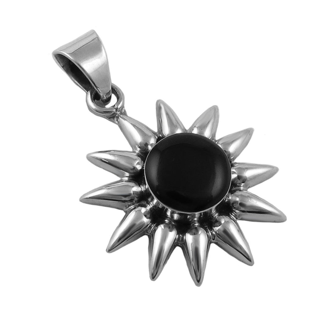 Silver Sunburst Pendant Necklace