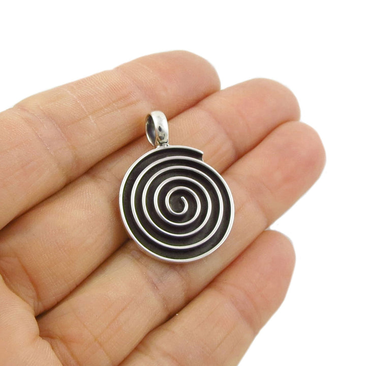 Silver Spiral Pendant Necklace