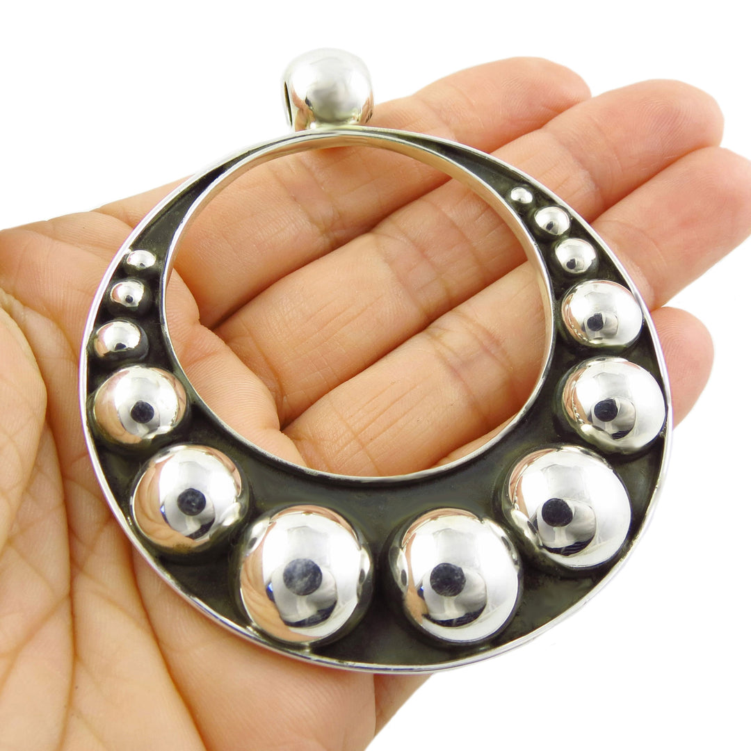 Silver Bubble Pendant Necklace