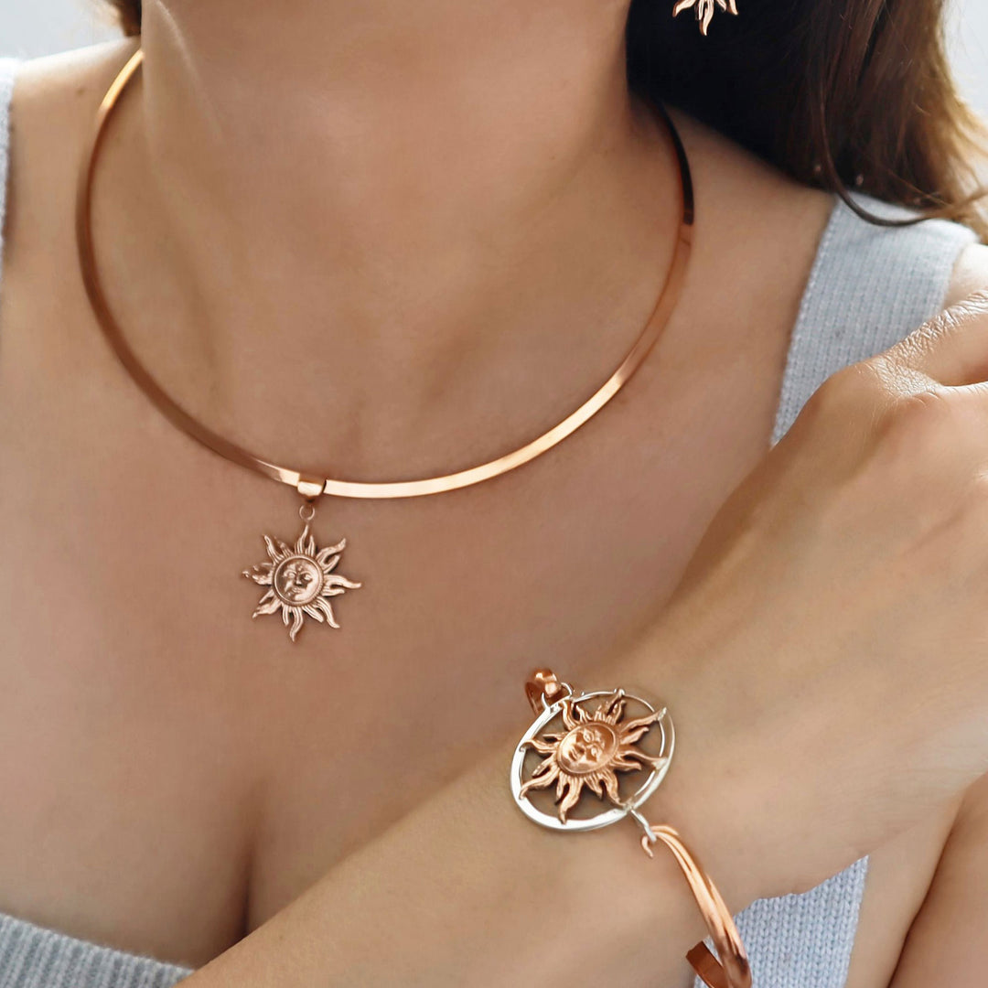 Mexican Copper Sol Boho Pendant - Handmade Jewellery