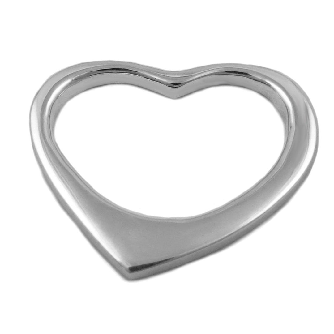 Sterling Silver Heart Pendant Necklace Large