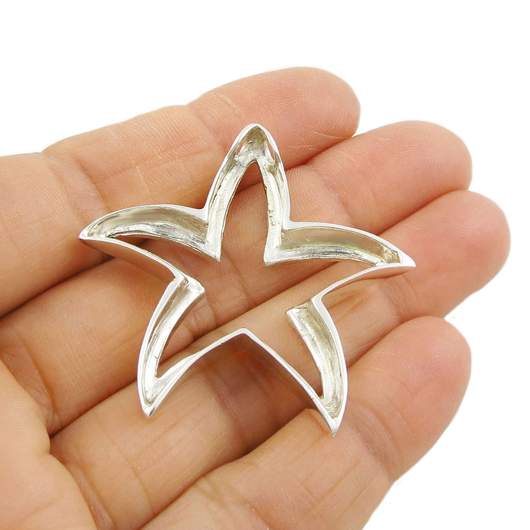 Silver Starfish Pendant Necklace