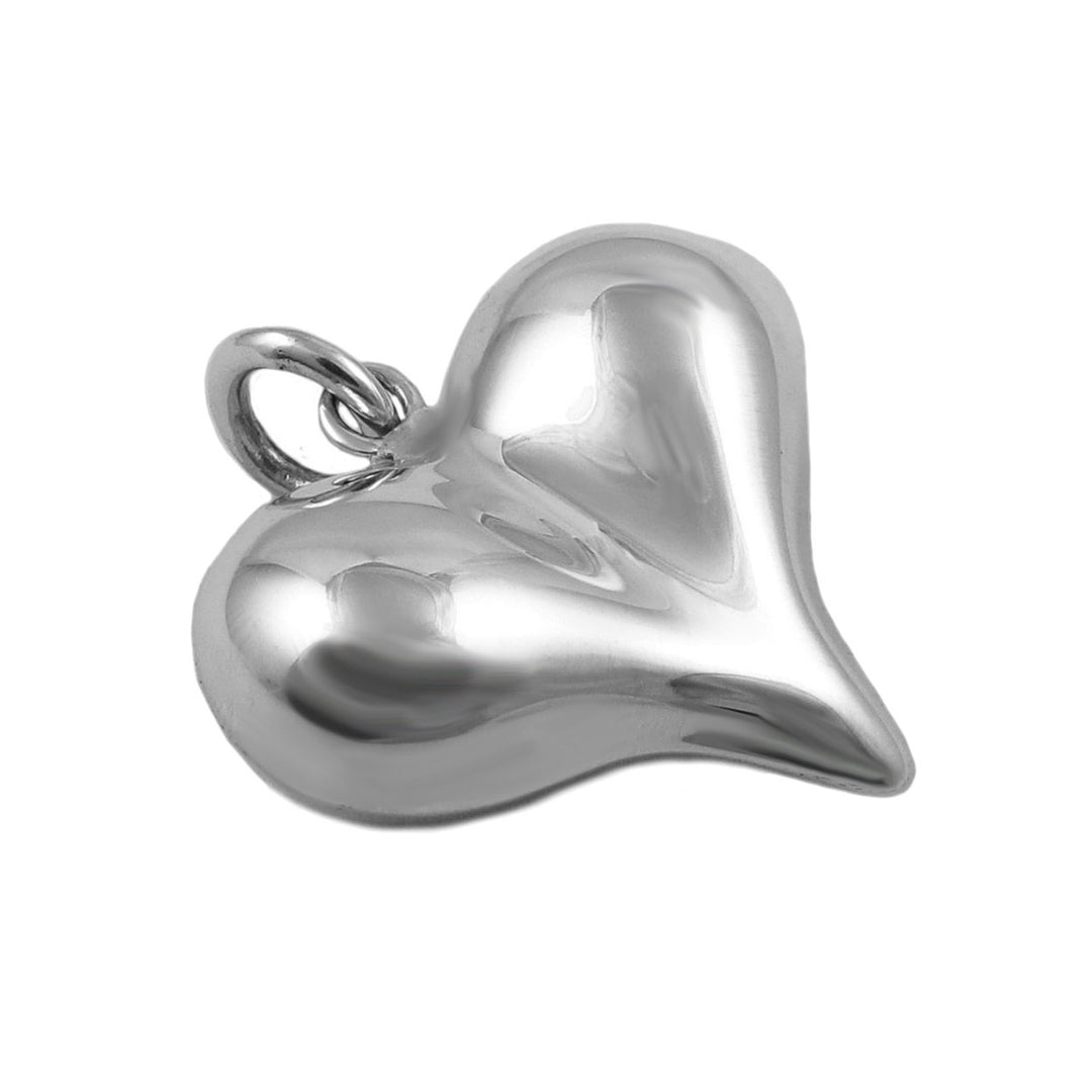 Sterling Silver Puffed Heart Pendant Necklace