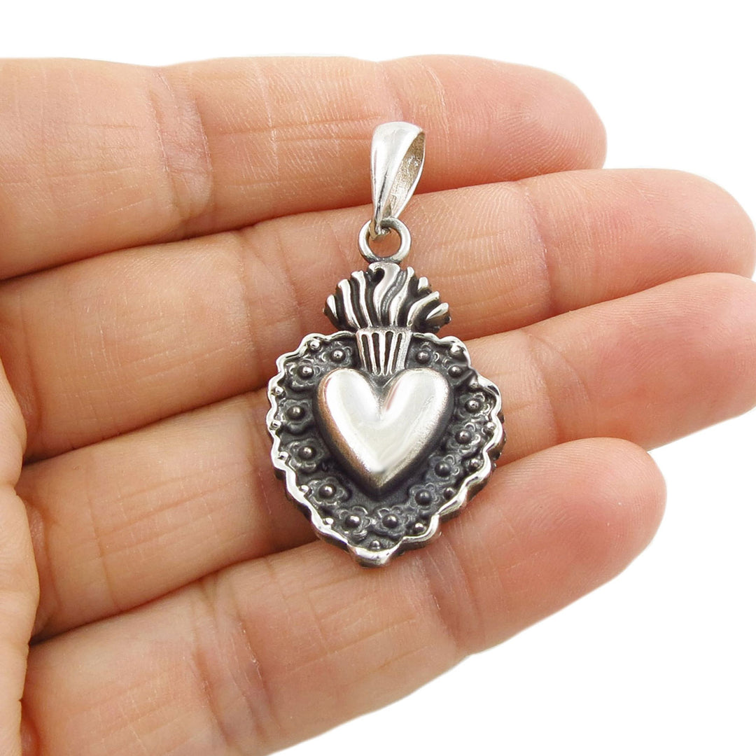 Sterling Silver Love Heart Pendant Necklace