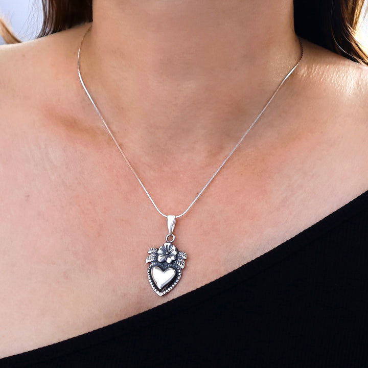 Sterling Silver Heart Pendant Necklace