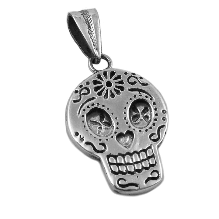 Silver Day of the Dead Pendant Necklace