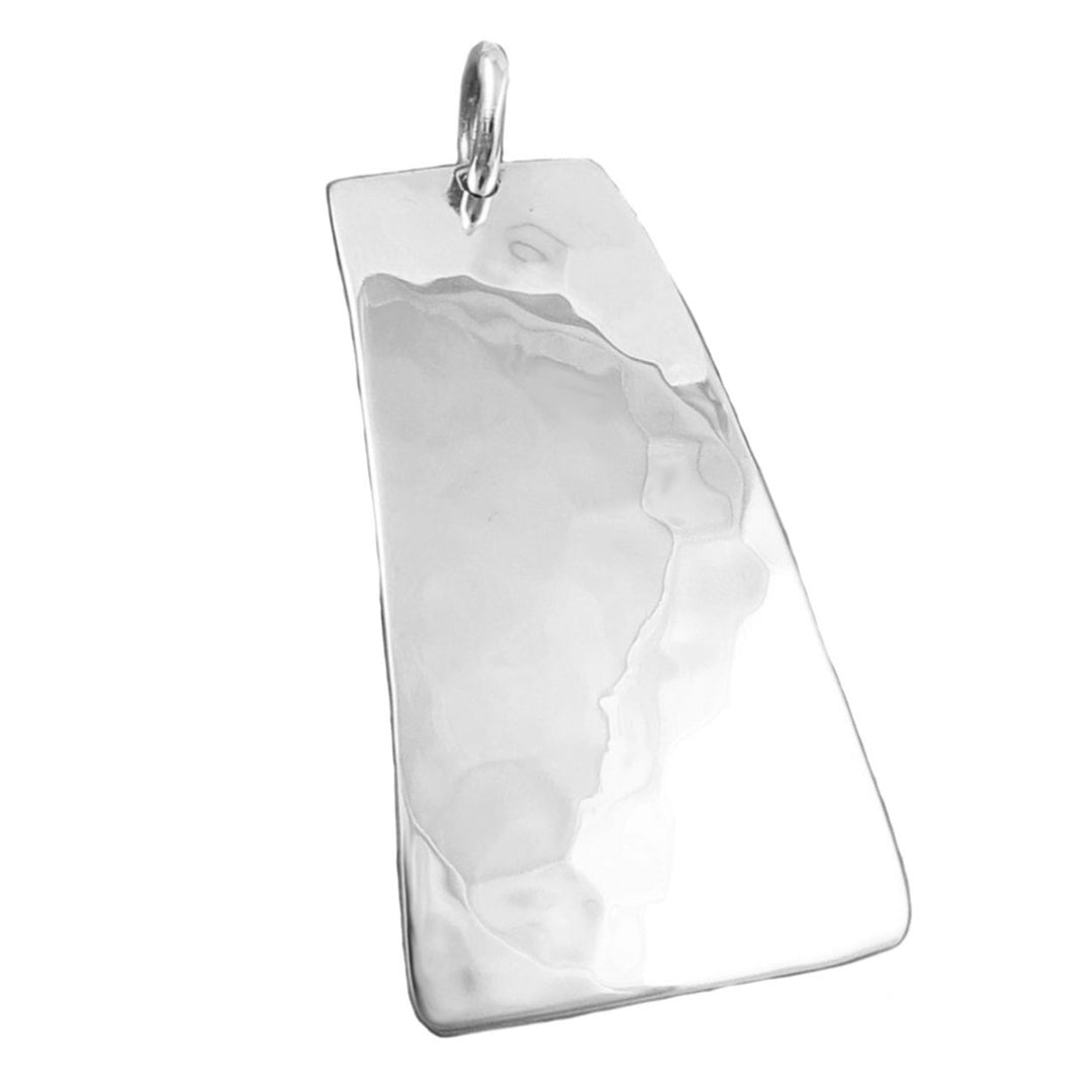 Hammered Sterling Silver Trapezoid Pendant Necklace