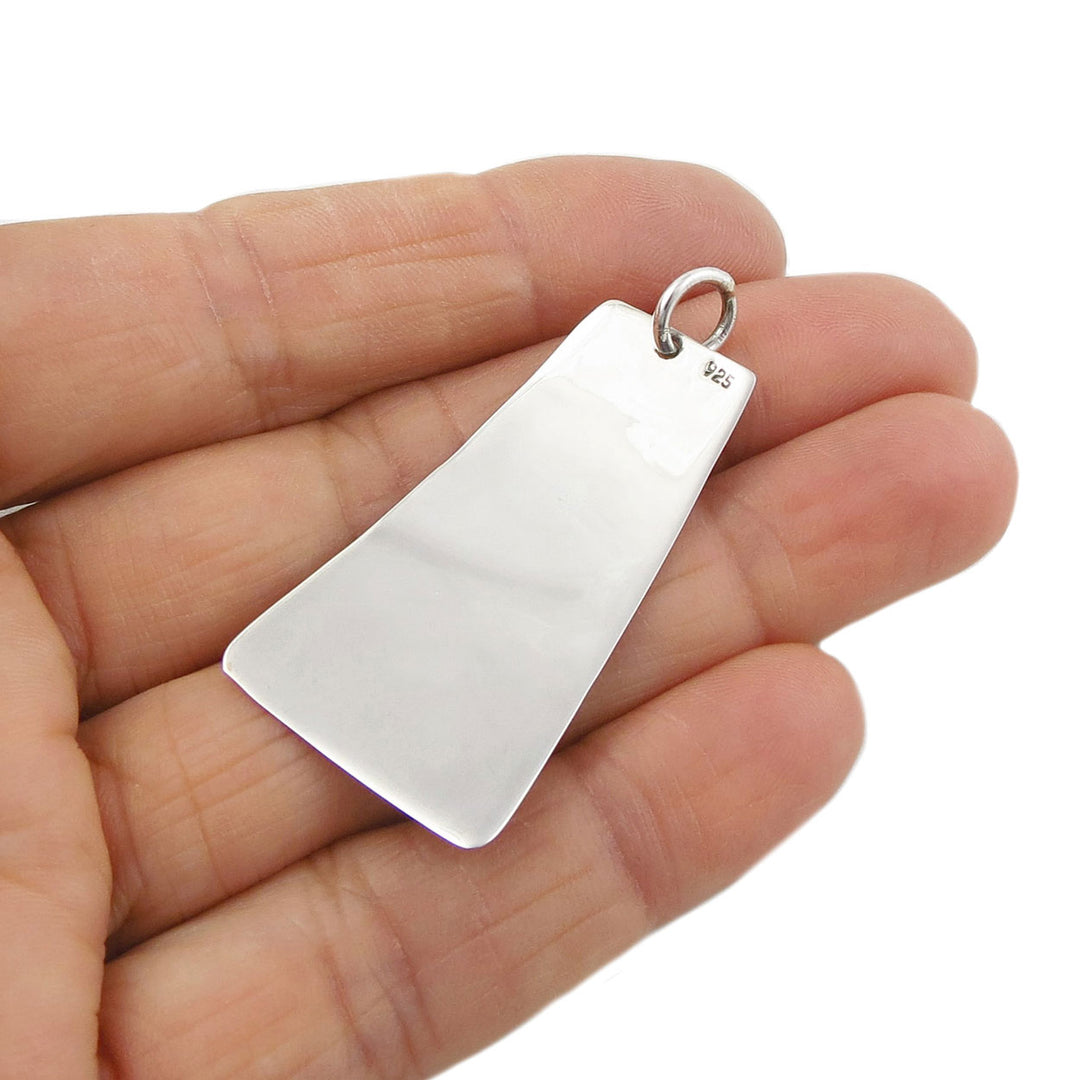 Hammered Sterling Silver Trapezoid Pendant Necklace