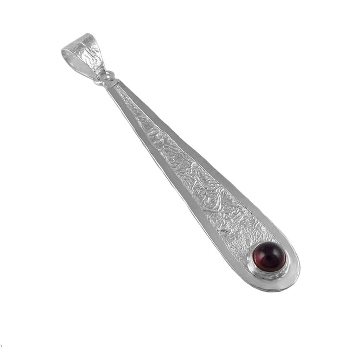 January Garnet Birthstone Sterling Silver Pendant Necklace