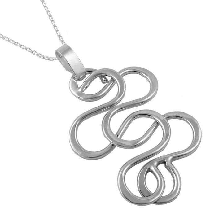 Entwined Silver Spiral Pendant Necklace