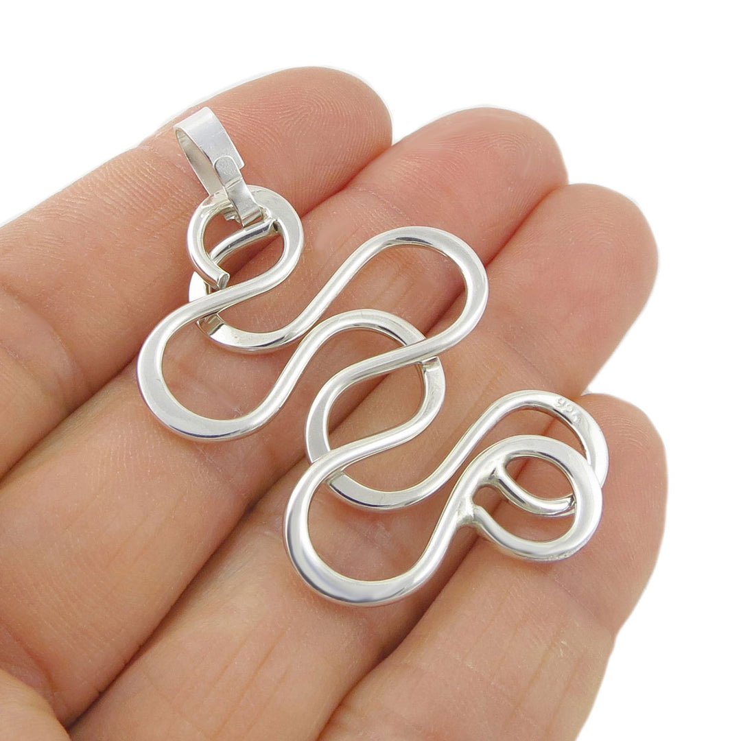 Entwined Silver Spiral Pendant Necklace