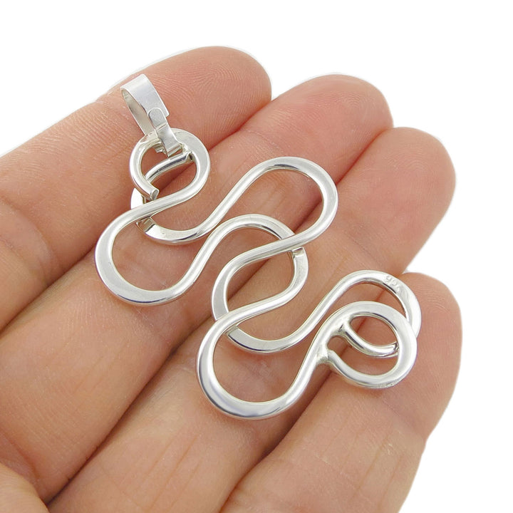 Entwined Silver Spiral Pendant Necklace