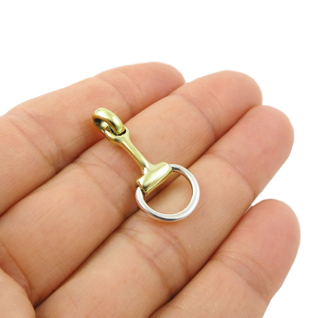 Horse Snaffle Pendant Necklace in Mixed Metals