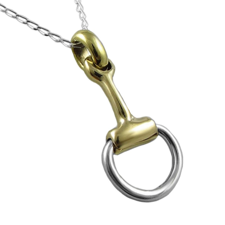 Horse Snaffle Pendant Necklace in Mixed Metals