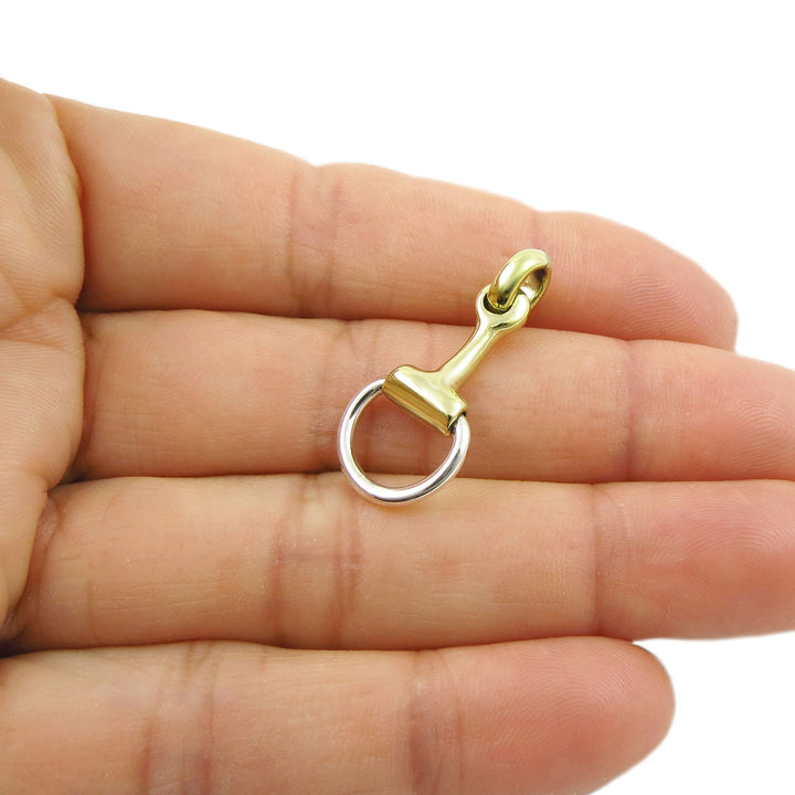 Horse Snaffle Pendant Necklace in Mixed Metals