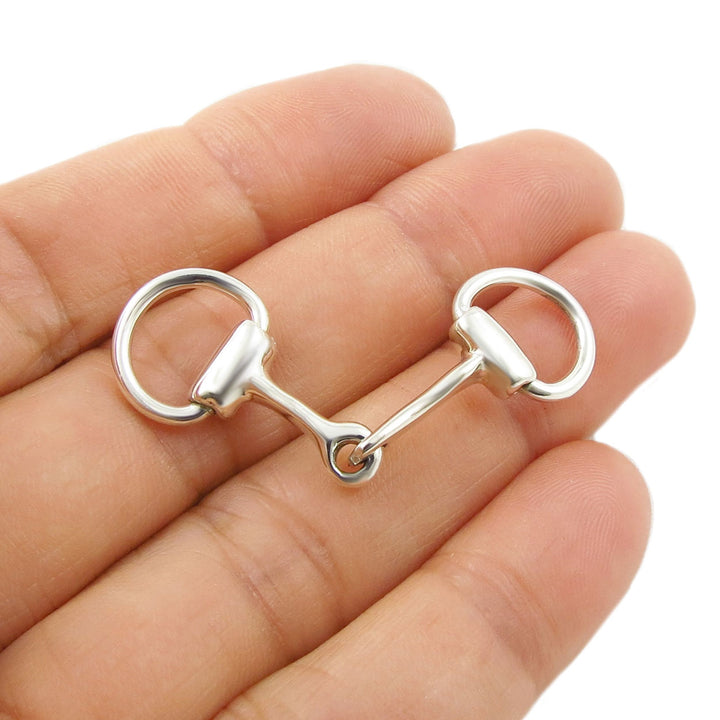 Ladies 925 Silver Double Snafflebit Pendant Necklace