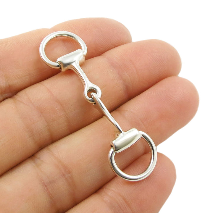 Ladies 925 Silver Double Snafflebit Pendant Necklace