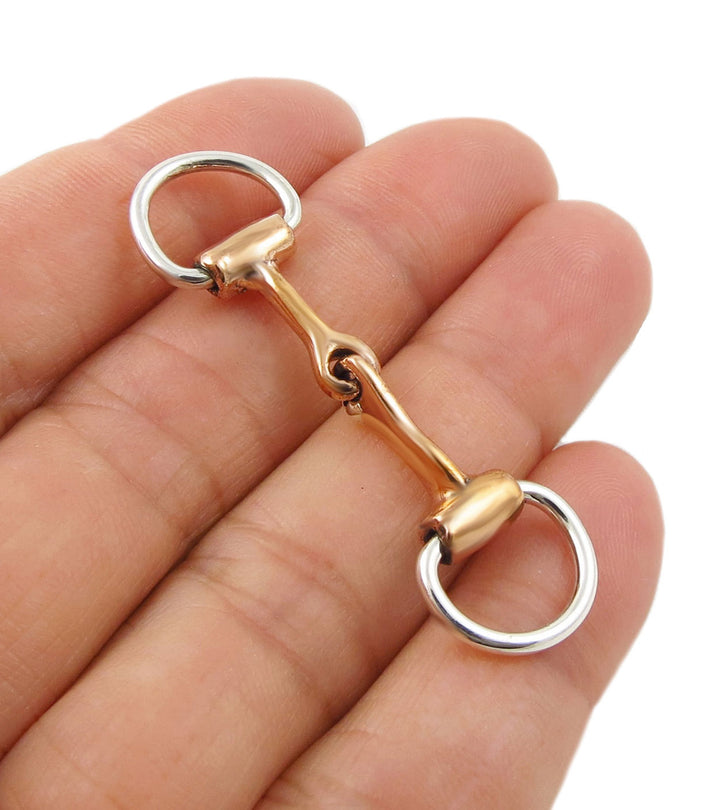 Womens Two Tone Horsebit Silver Pendant Necklace