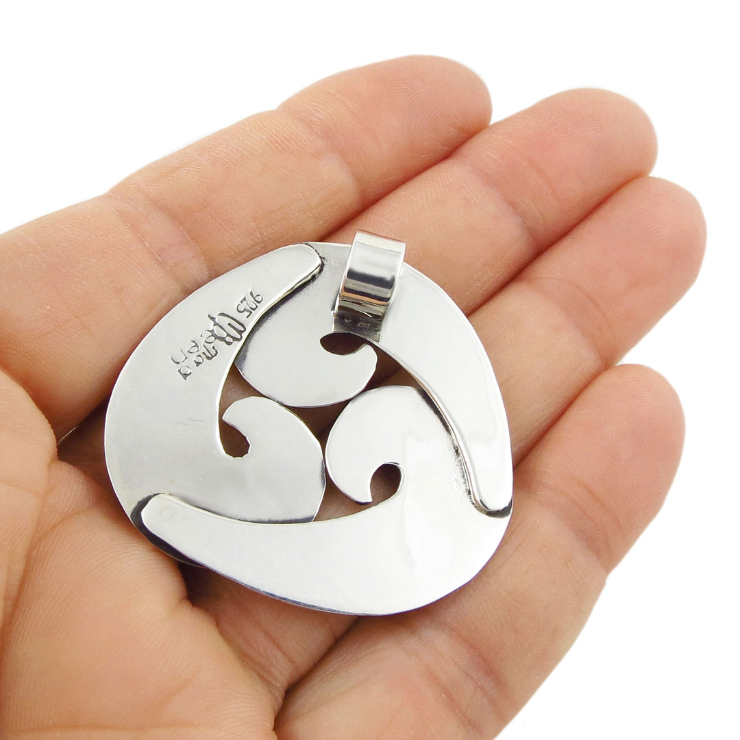 Taxco Silver Circle of Life Pendant Necklace