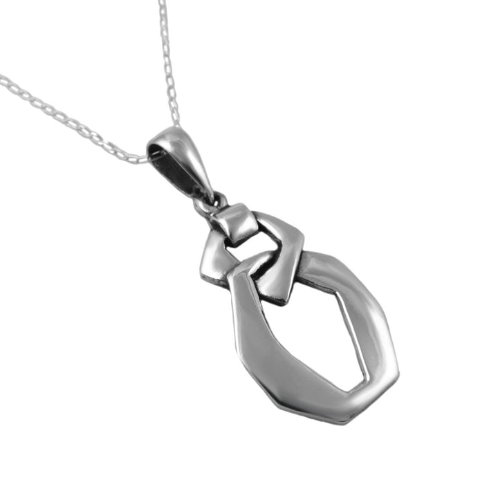 Ladies 925 Silver chain pendant necklace on a white background