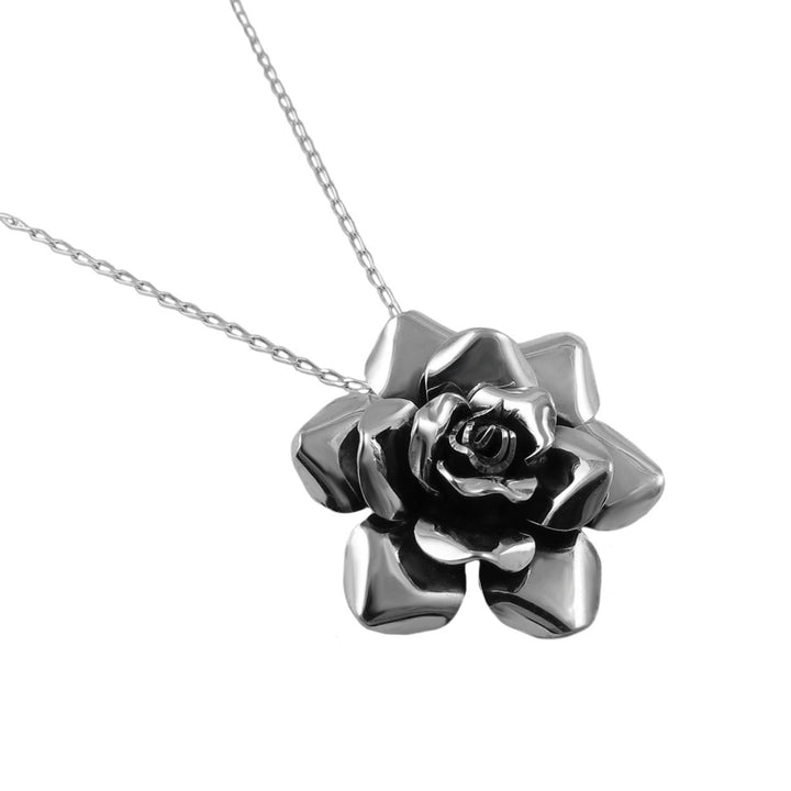 Silver Rose Flower Jewellery Pendant