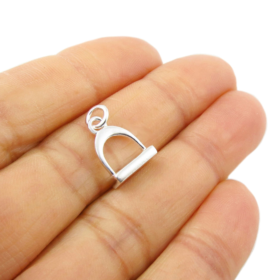 Silver Stirrup Horse Tack Pendant Necklace