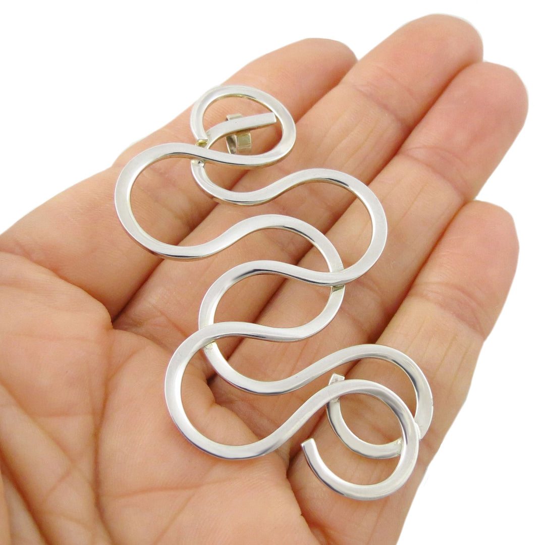 Silver Corkscrew Spiral Pendant