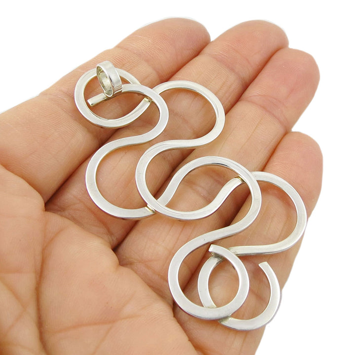 Silver Corkscrew Spiral Pendant
