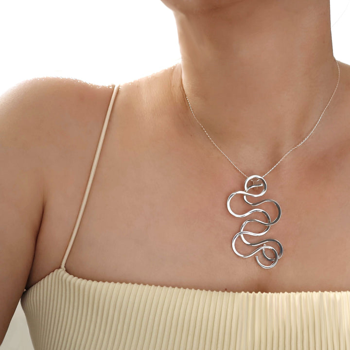 Silver Corkscrew Spiral Pendant